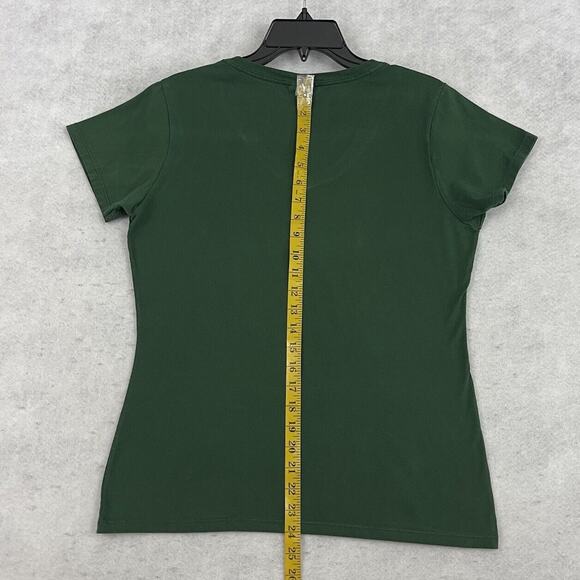 Green Bay Packers T Shirt Womens Size Medium Green V Neck NFL Graphic Go Pack Go - Picture 6 of 9